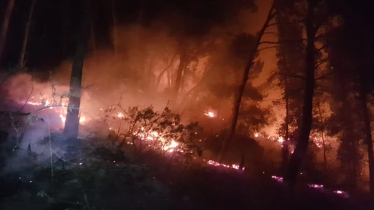 Incendio en una cala de Mallorca Incendio en una cala de Mallorca