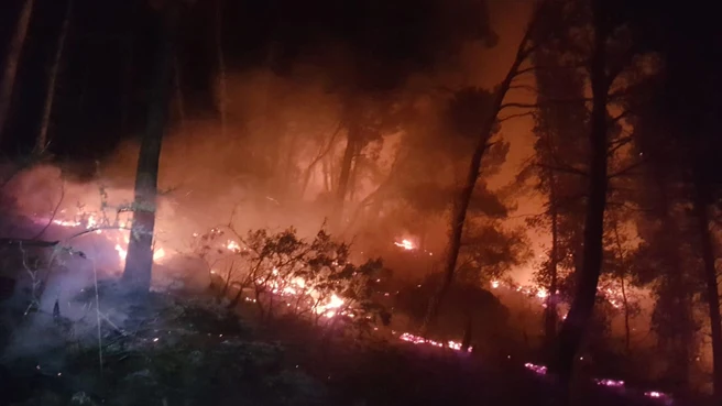 Incendio en una cala de Mallorca