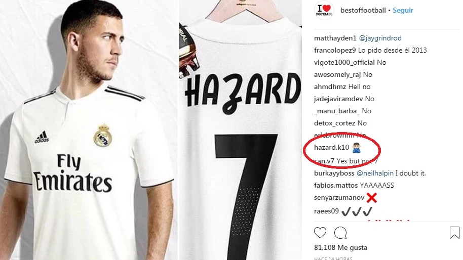 La encuesta sobre Hazard con el comentario de su hermano