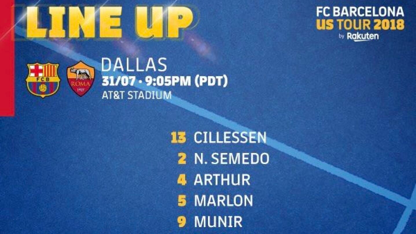 El once inicial del Bar&ccedil;a en el que la Roma 'borr&oacute;' a Malcom