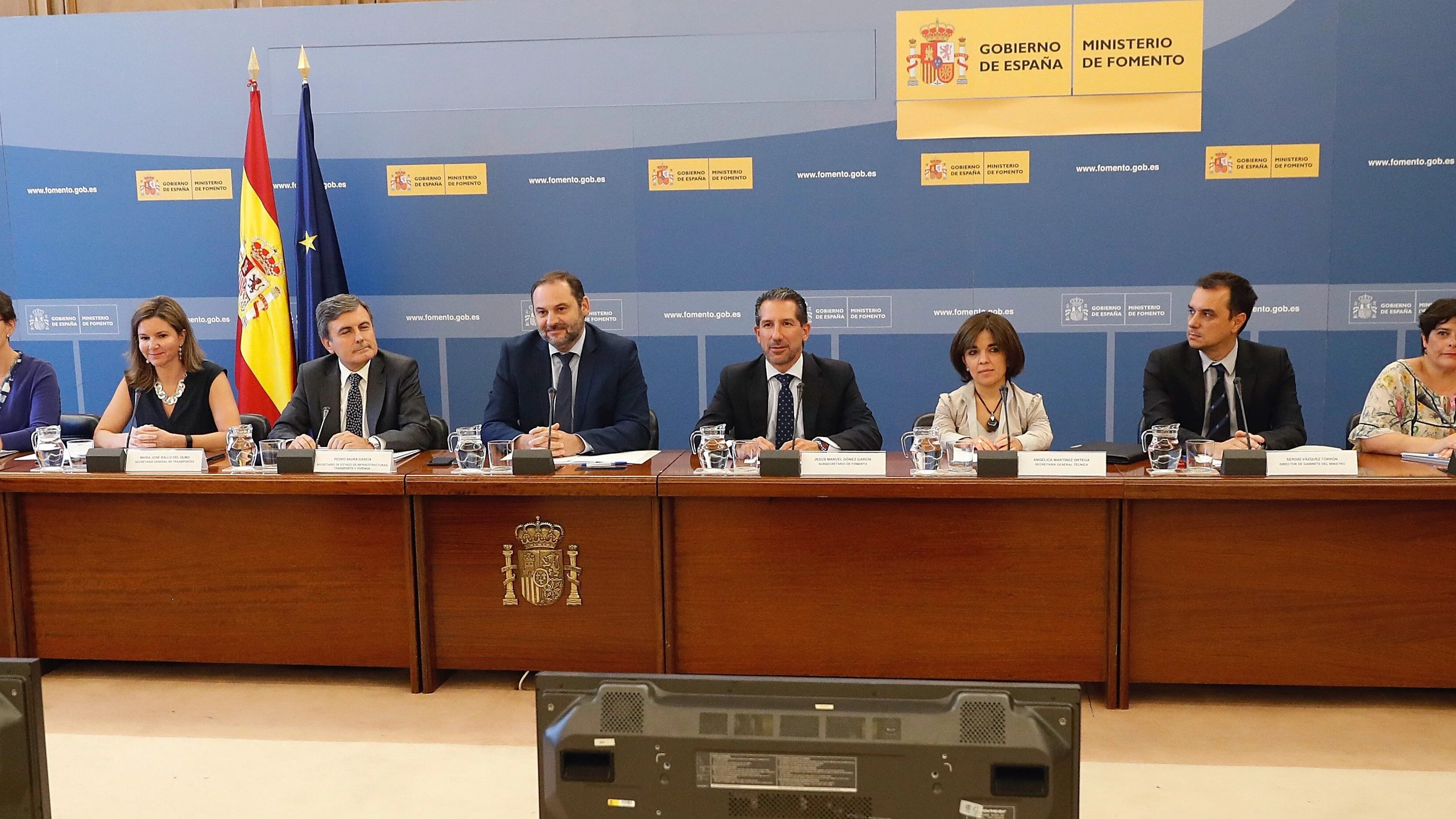 El ministro de Fomento, José Luis Ábalos durante la reunión extraordinaria de la Conferencia Nacional de Transporte.