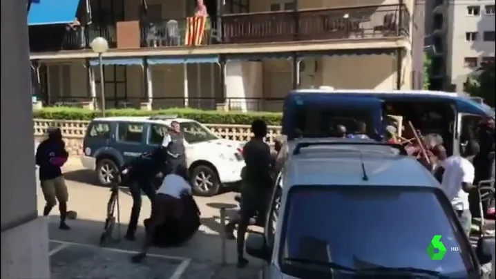 En la imagen el altercado en Salou En la imagen el altercado en Salou