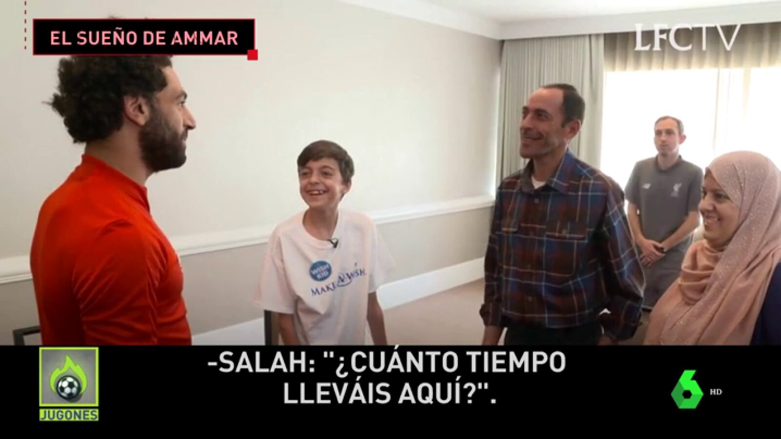 La cara amable de Salah: cumple el sue&ntilde;o de un ni&ntilde;o sirio de poder conocerle