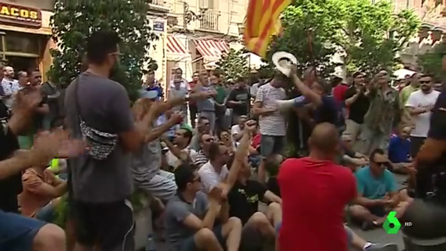 Protesta de los taxistas en Valencia