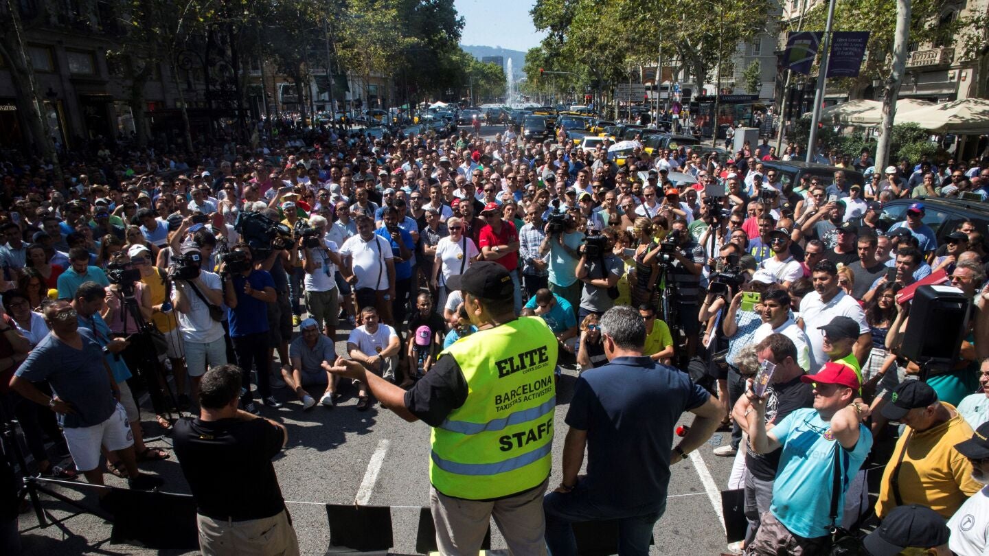 Representantes de los taxistas de Barcelona