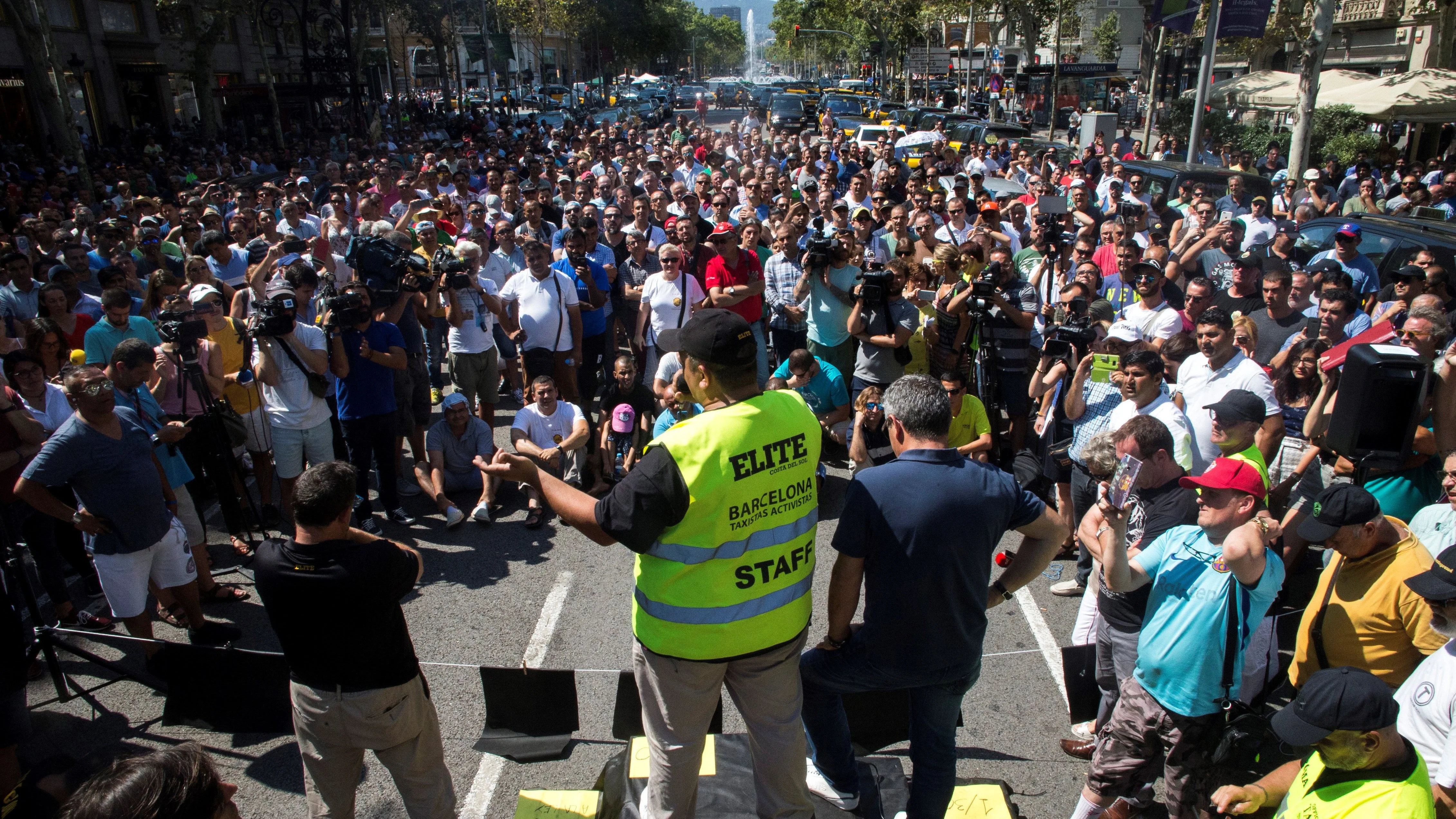 Representantes de los taxistas de Barcelona