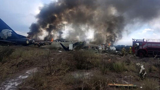 Foto del avi&oacute;n accidentado en M&eacute;xico.