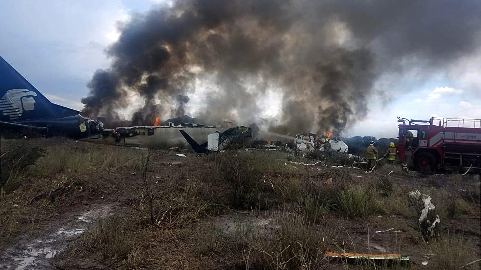 Foto del avión accidentado en México.