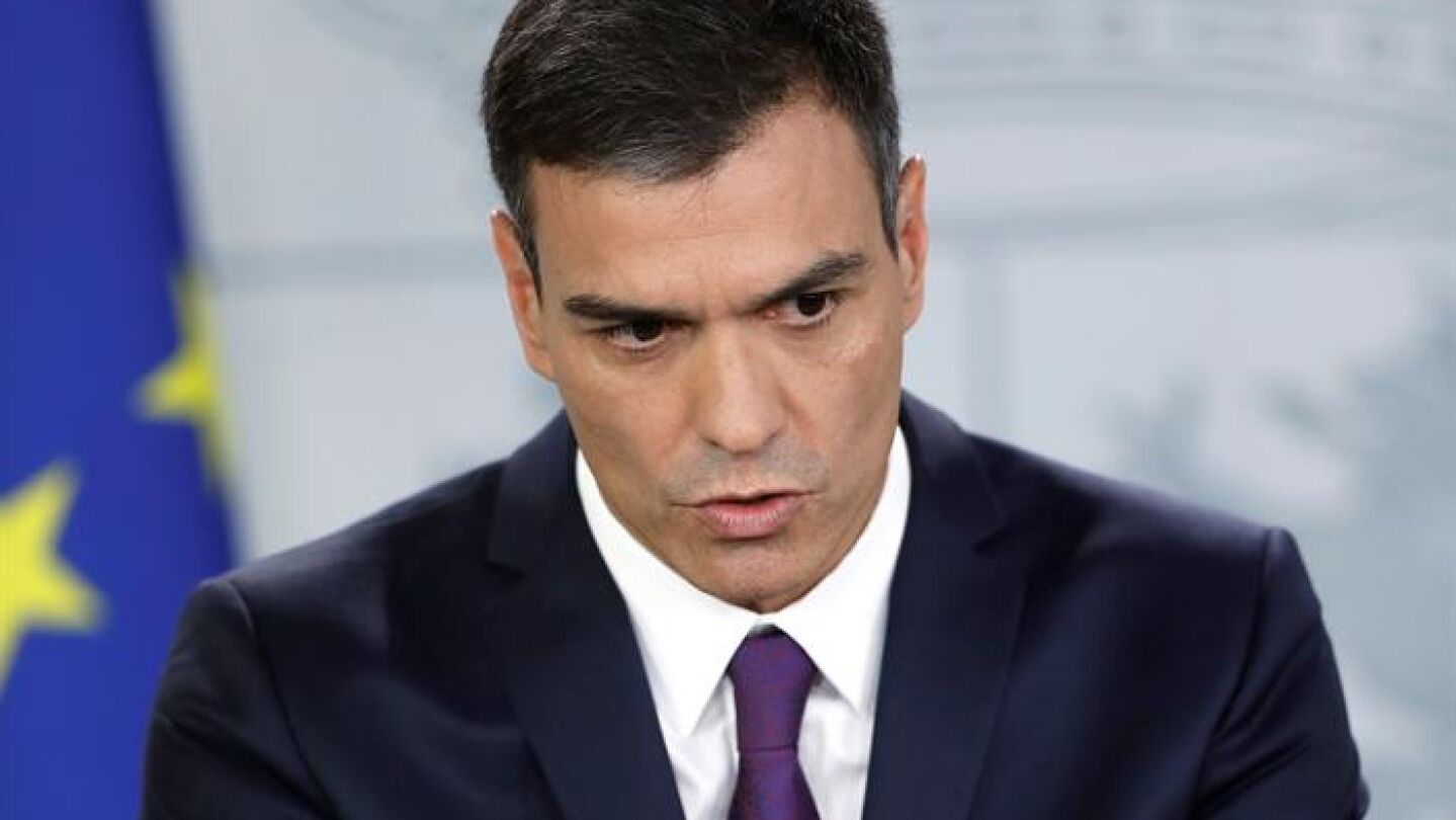 El presidente del Ejecutivo, Pedro S&aacute;nchez, durante una comparecencia en el Palacio de La Moncloa (Archivo)