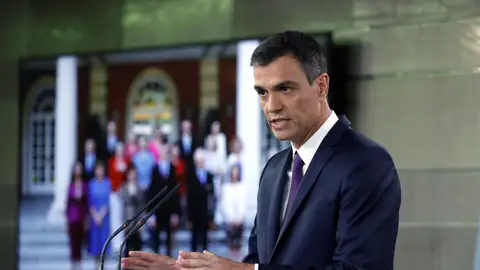 Pedro Sánchez en rueda de prensa Pedro Sánchez en rueda de prensa