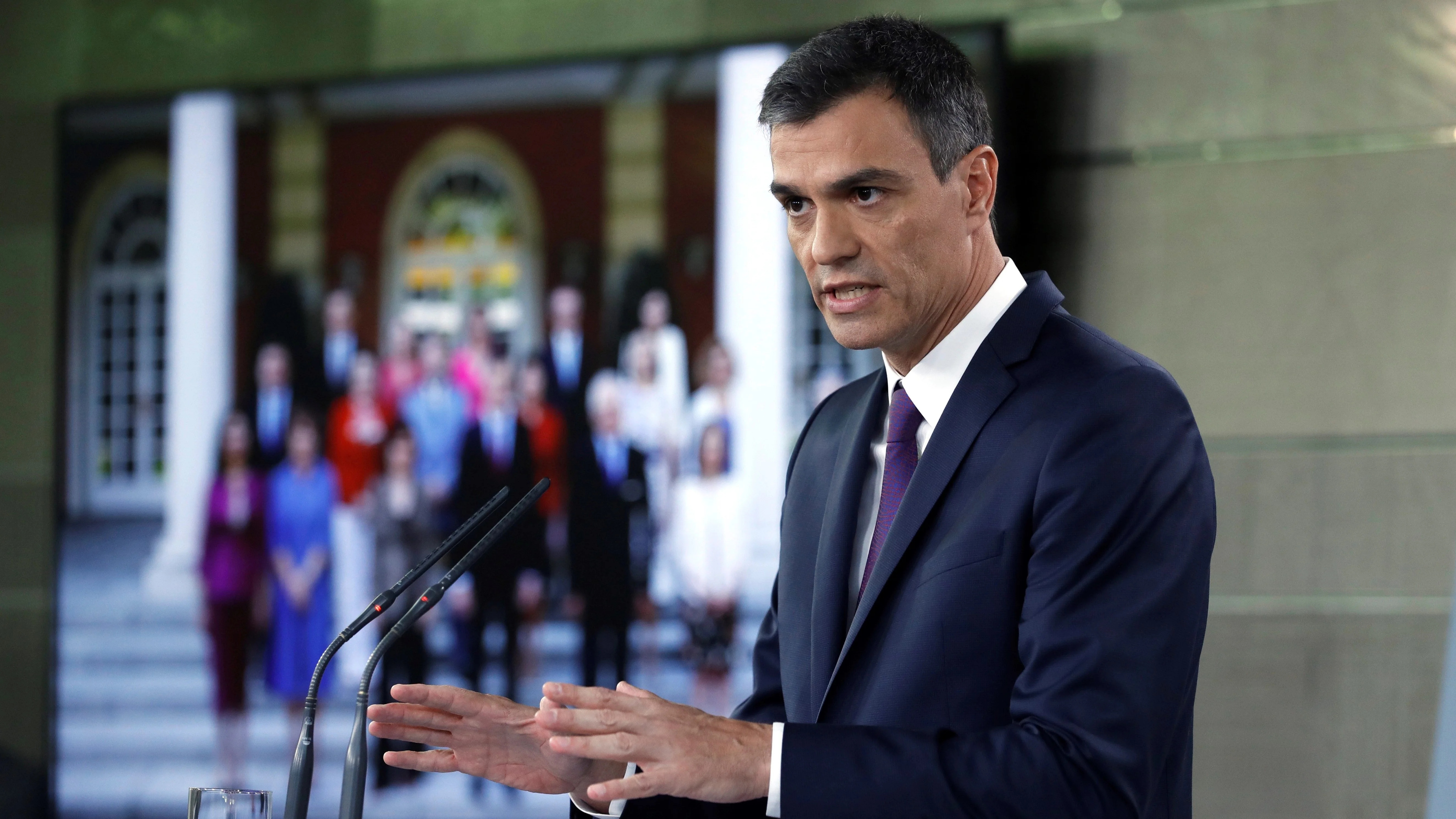 Pedro Sánchez en rueda de prensa