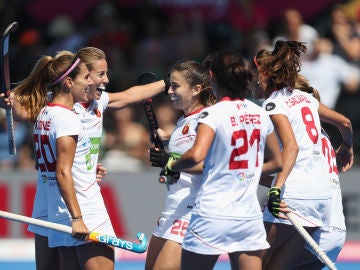 Las jugadoras españolas celebran un gol ante Australia Las jugadoras españolas celebran un gol ante Australia