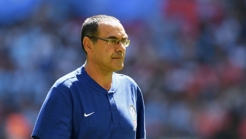 Maurizio Sarri, en el partido ante el Manchester City