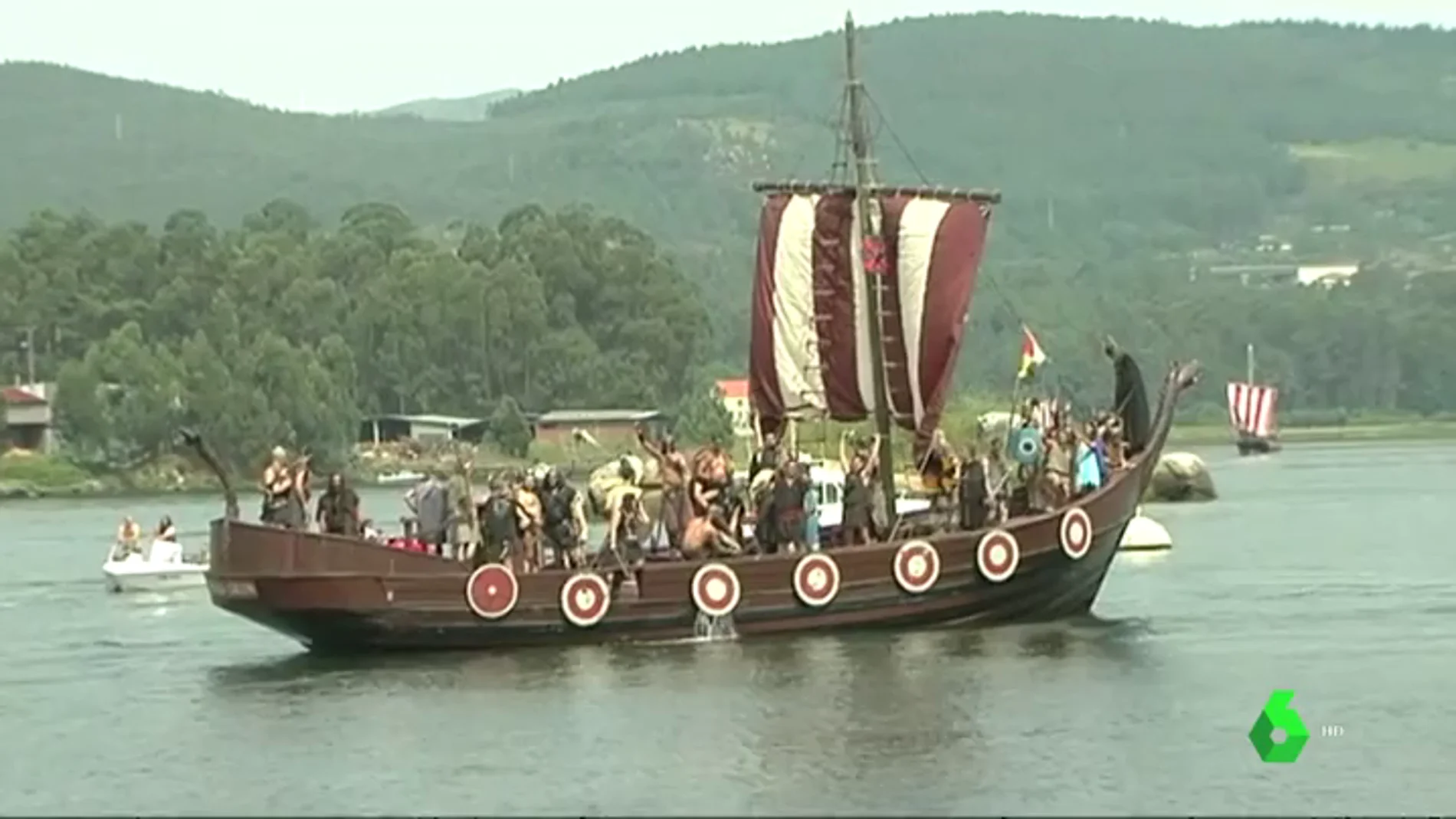 Barco vikingo en Catoira, Pontevedra