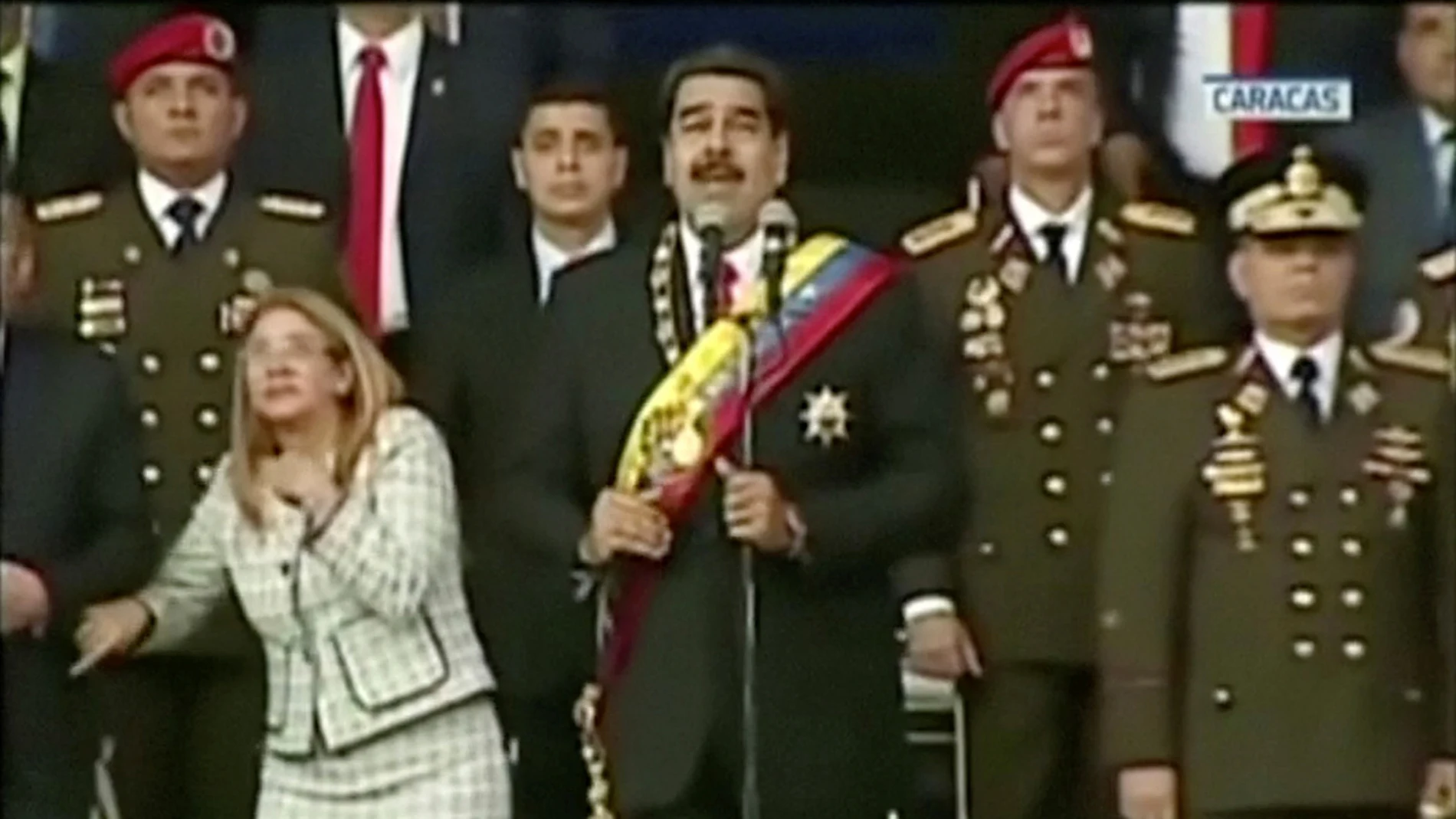 Momento del atentado contra Maduro