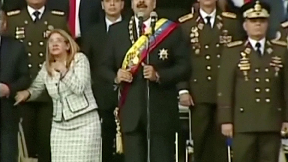 Momento del atentado contra Maduro