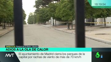 Los fuertes vientos han cerrado los parques de Madrid, entre ellos El Retiro