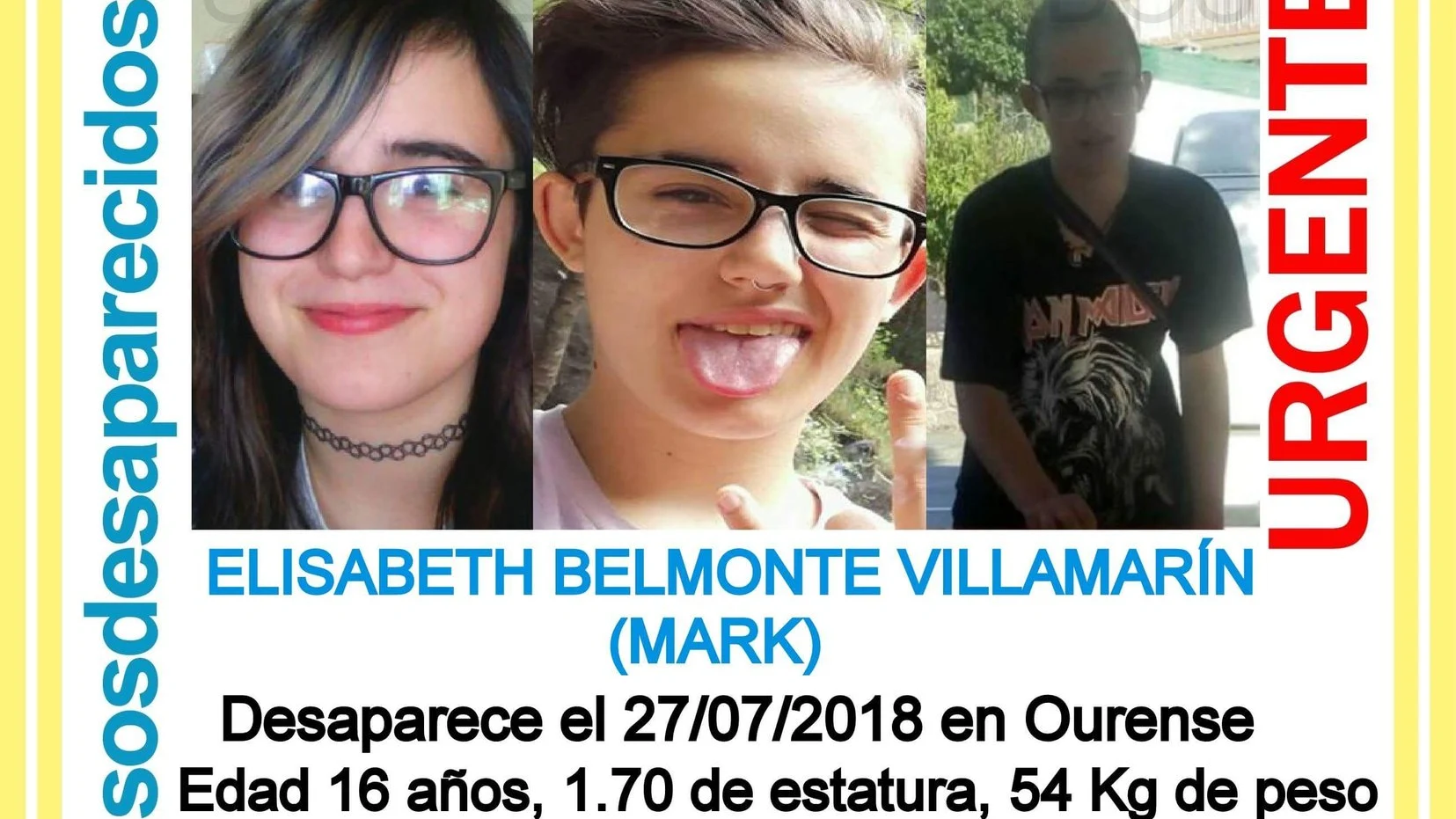 Elisabeth Belmonte, menor desaparecida en Ourense