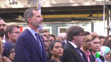 El rey Felipe en los actos tras los atentados en Cataluña