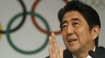 El primer ministro japonés, Shinzo Abe, en una rueda de prensa tras la presentación de Tokio 2020