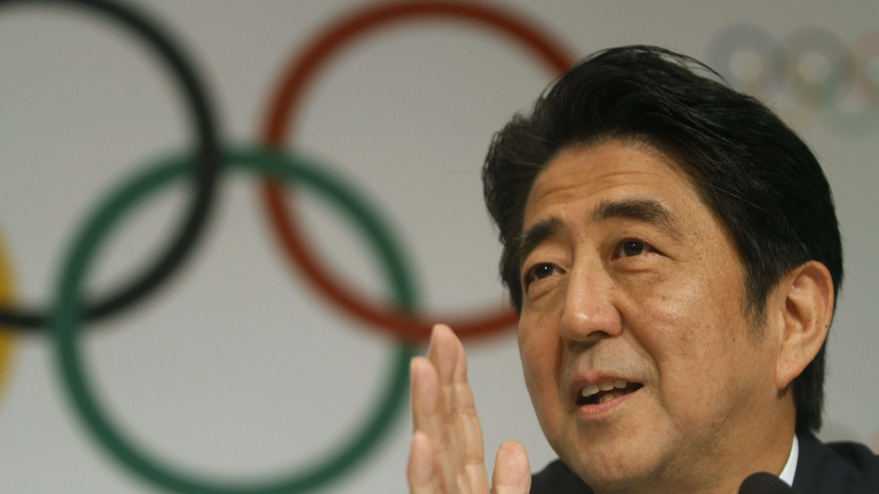 El primer ministro japonés, Shinzo Abe, en una rueda de prensa tras la presentación de Tokio 2020