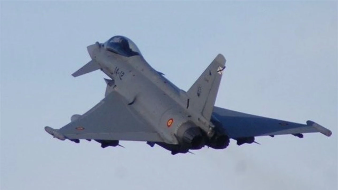 Un eurofighter español, en una imagen de archivo Un eurofighter español, en una imagen de archivo