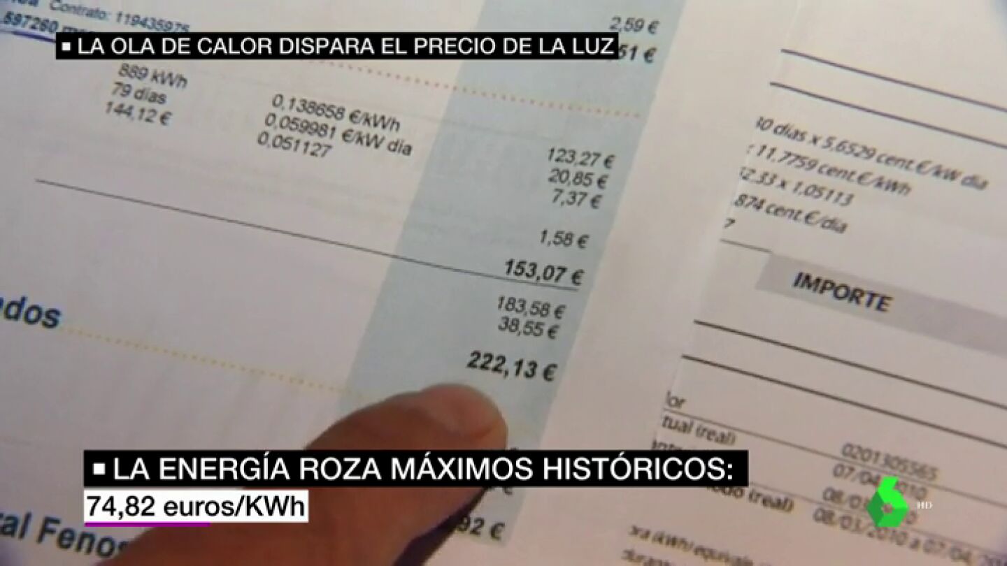 La ola de calor dispara el precio de la luz: se acerca a m&aacute;ximos hist&oacute;ricos y los expertos auguran nuevas subidas