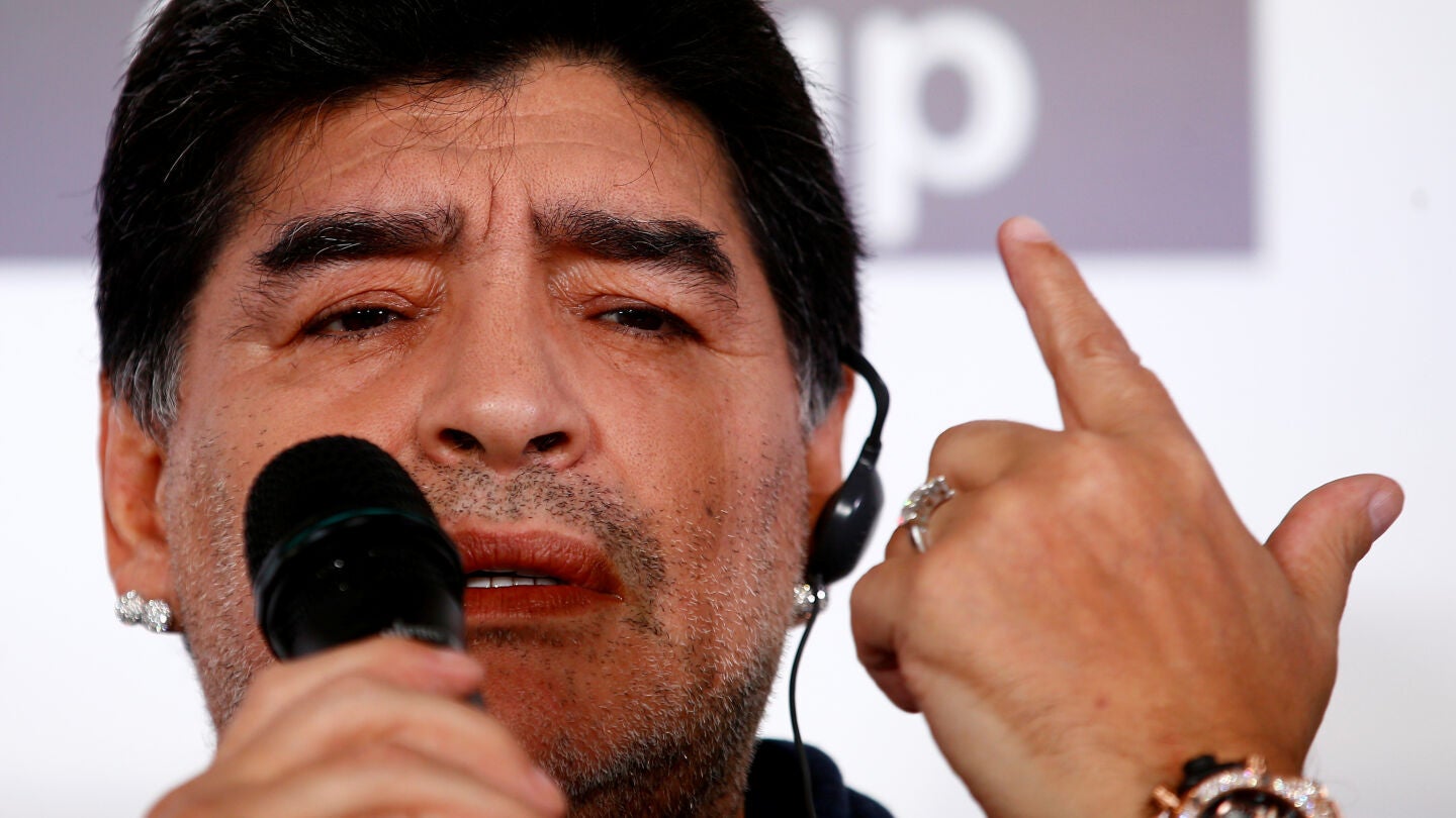 Maradona en rueda de prensa
