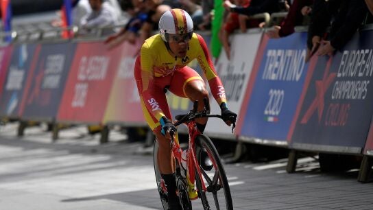 Jonathan Castroviejo, en la prueba de contrarreloj