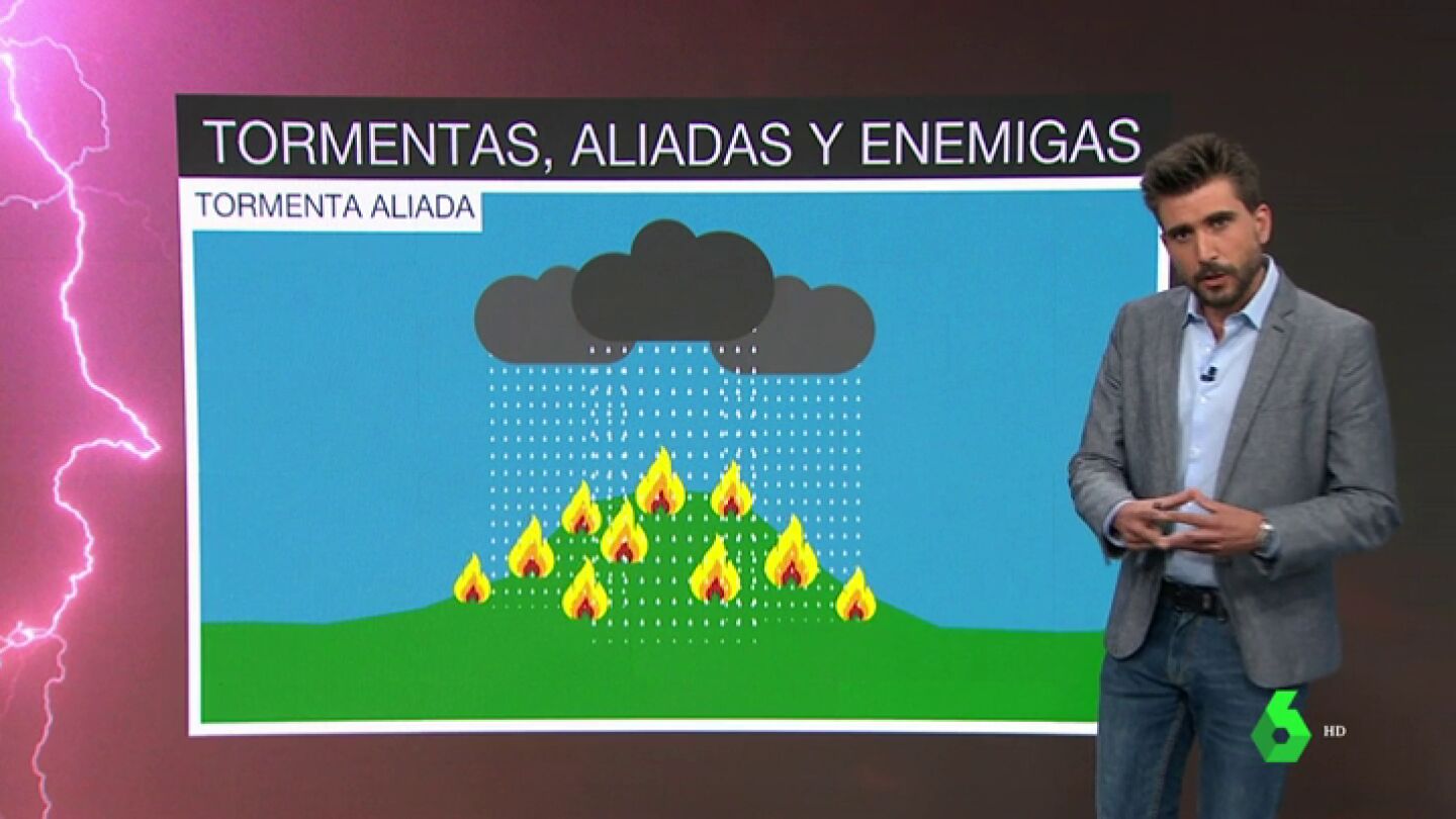 Las tormentas, aliadas o enemigas del fuego en Llutxent: podr&iacute;an complicar la extinci&oacute;n del incendio forestal