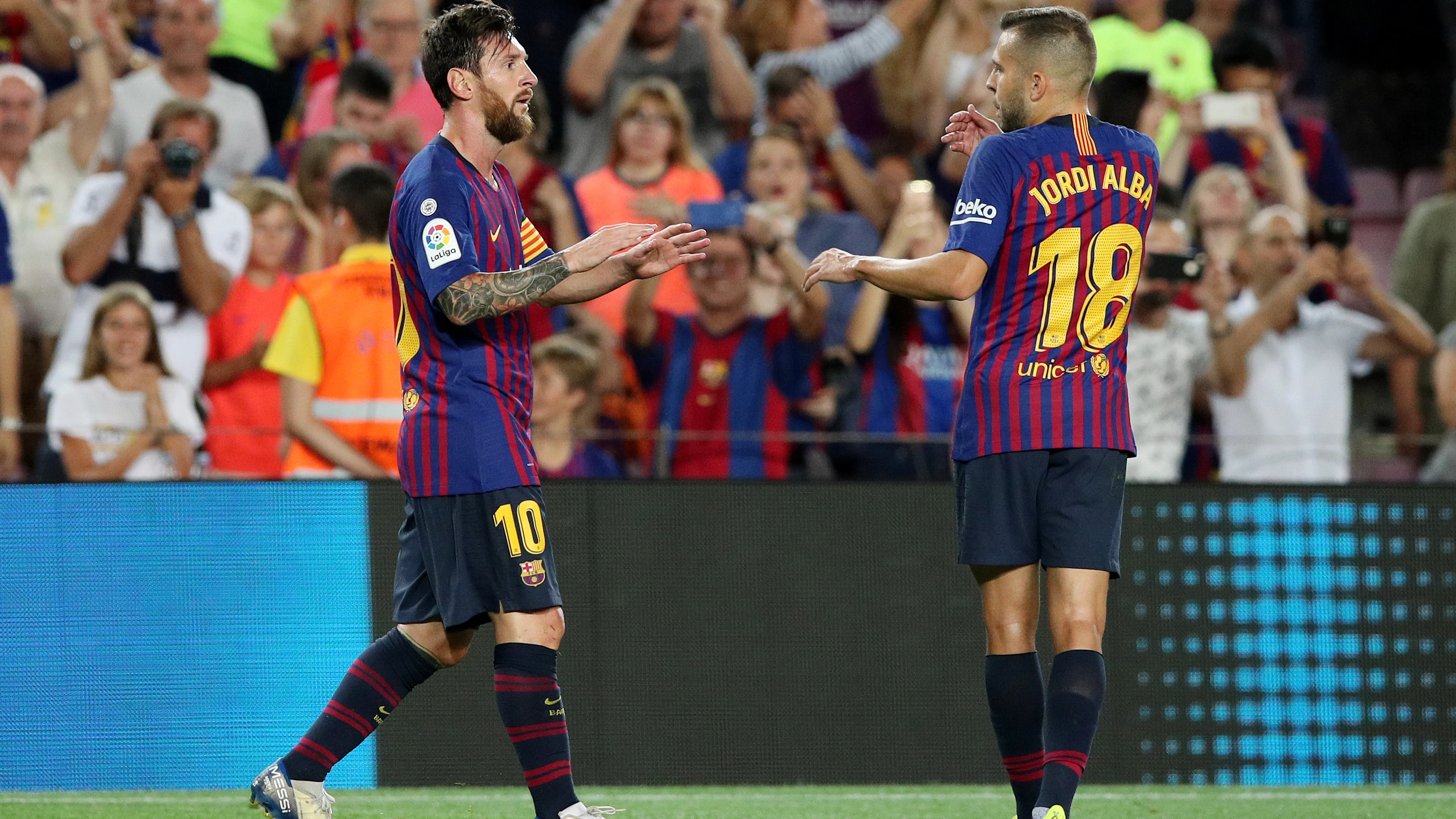 Messi celebra un gol ante el Alavés