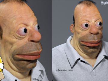 Homer Simpson en una escultura 3D Homer Simpson en una escultura 3D