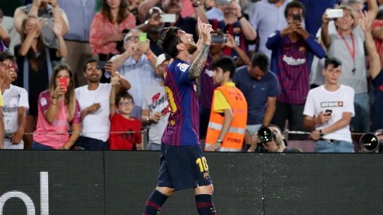 Lionel Messi celebra un gol  Lionel Messi celebra un gol