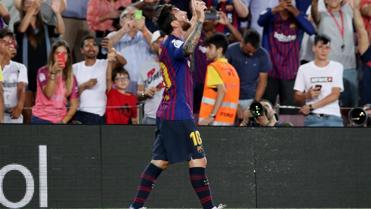 Lionel Messi celebra un gol 