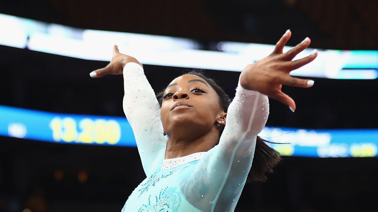 Simone Biles, durante la competici&oacute;n