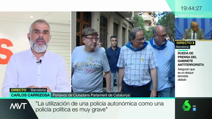 Carlos Carrizosa: "El Gobierno de Quim Torra está implantando la república y Sánchez mira para otro lado"