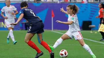 Momento del partido entre España y Francia en el Mundial sub-20