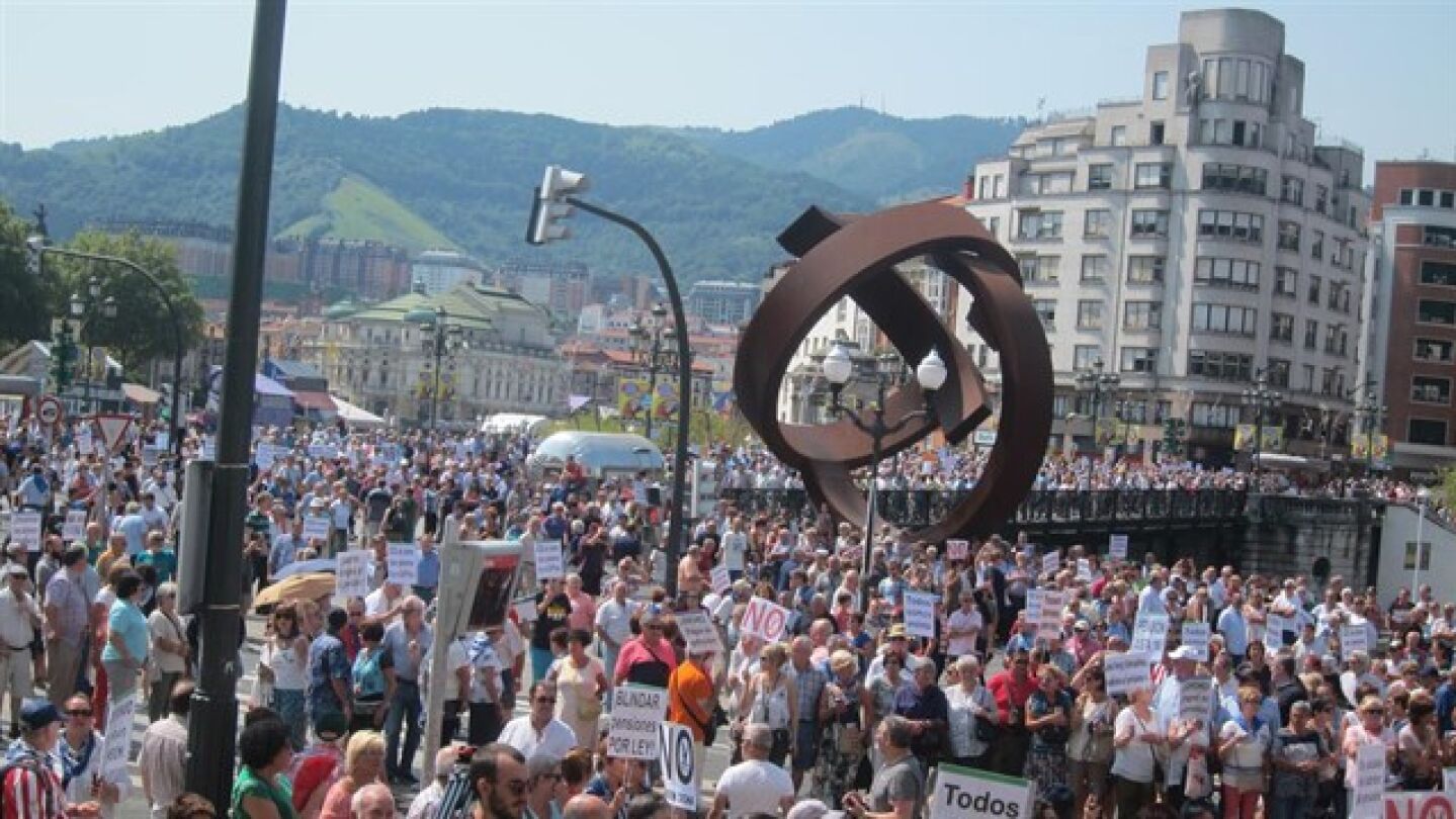 Manifestaci&oacute;n de pensionistas en Bilbao