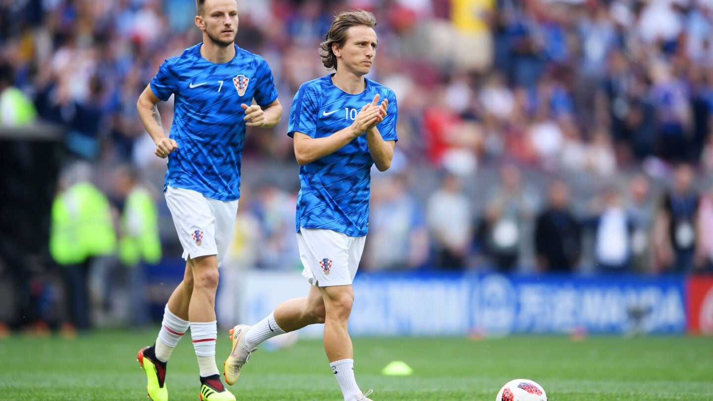 Modric y Rakitik con la selecci&oacute;n croata