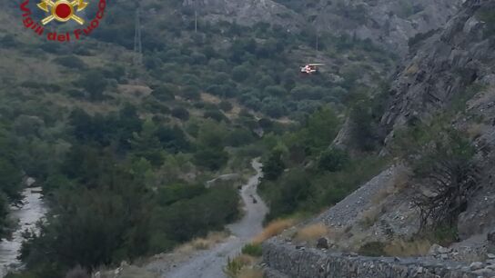 El r&iacute;o Raganello desbordado 