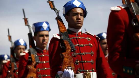 Unidad del Ejército marroquí durante un desfile Unidad del Ejército marroquí durante un desfile