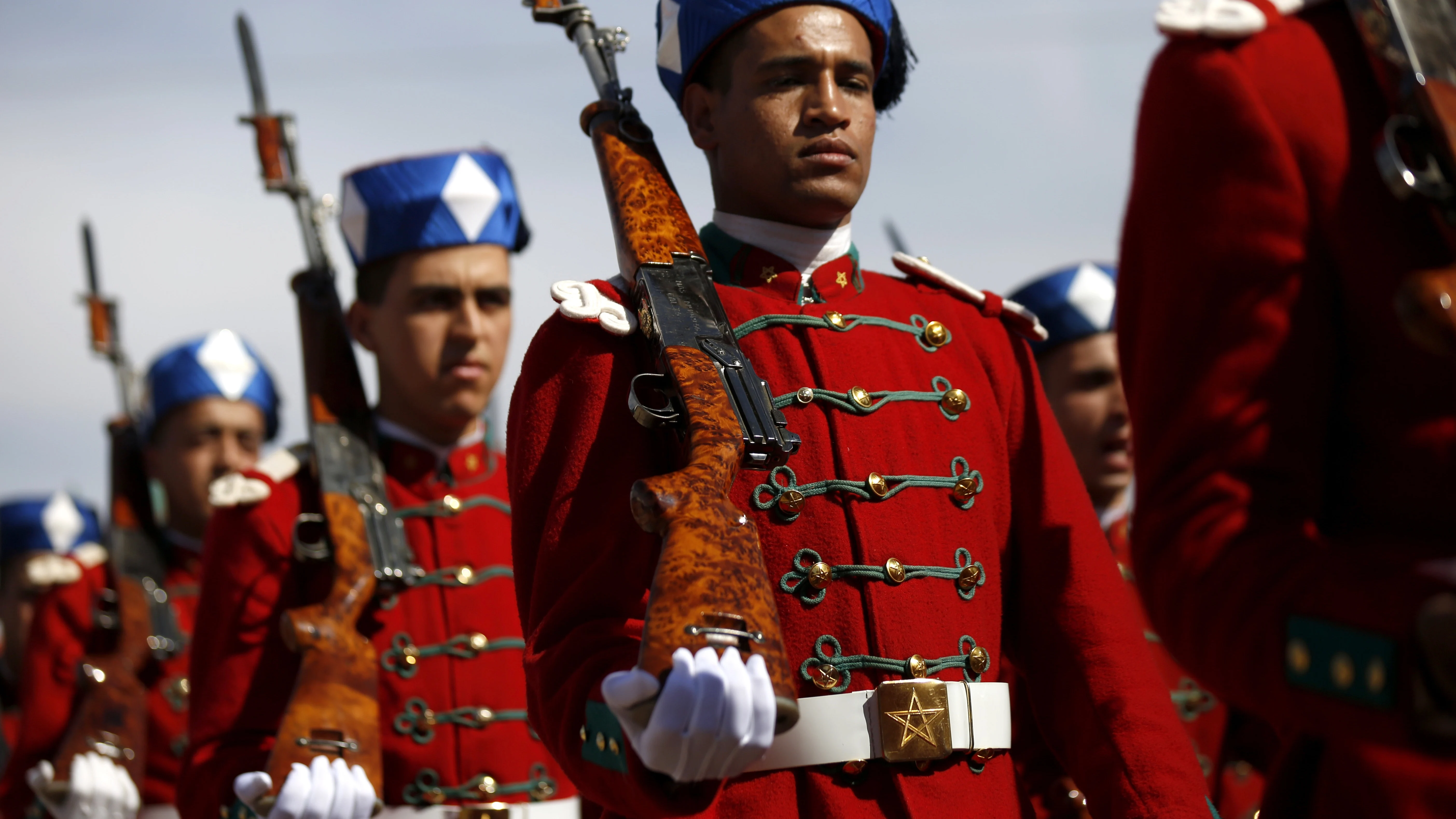 Unidad del Ejército marroquí durante un desfile