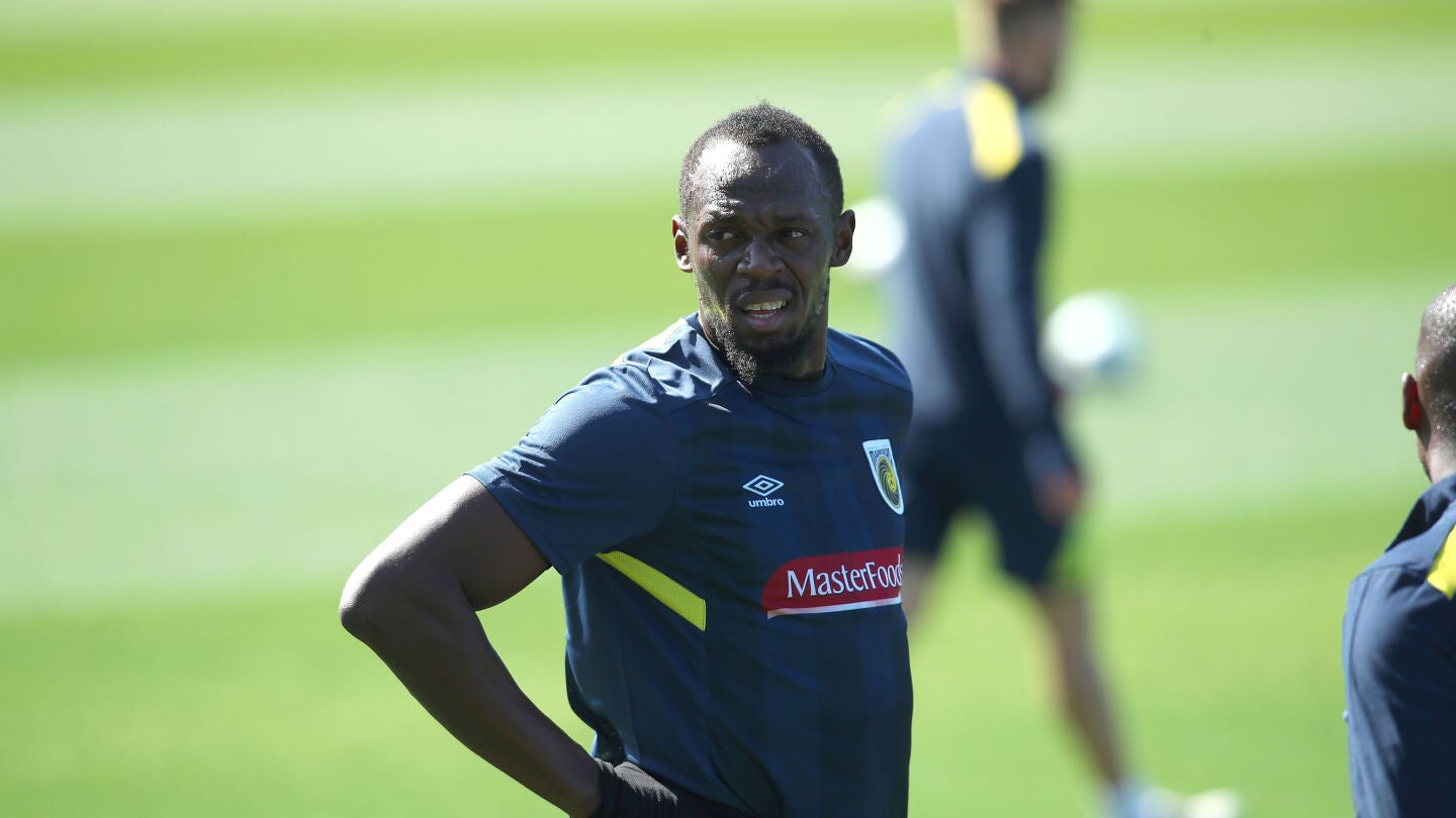 Usain Bolt en un entrenamiento