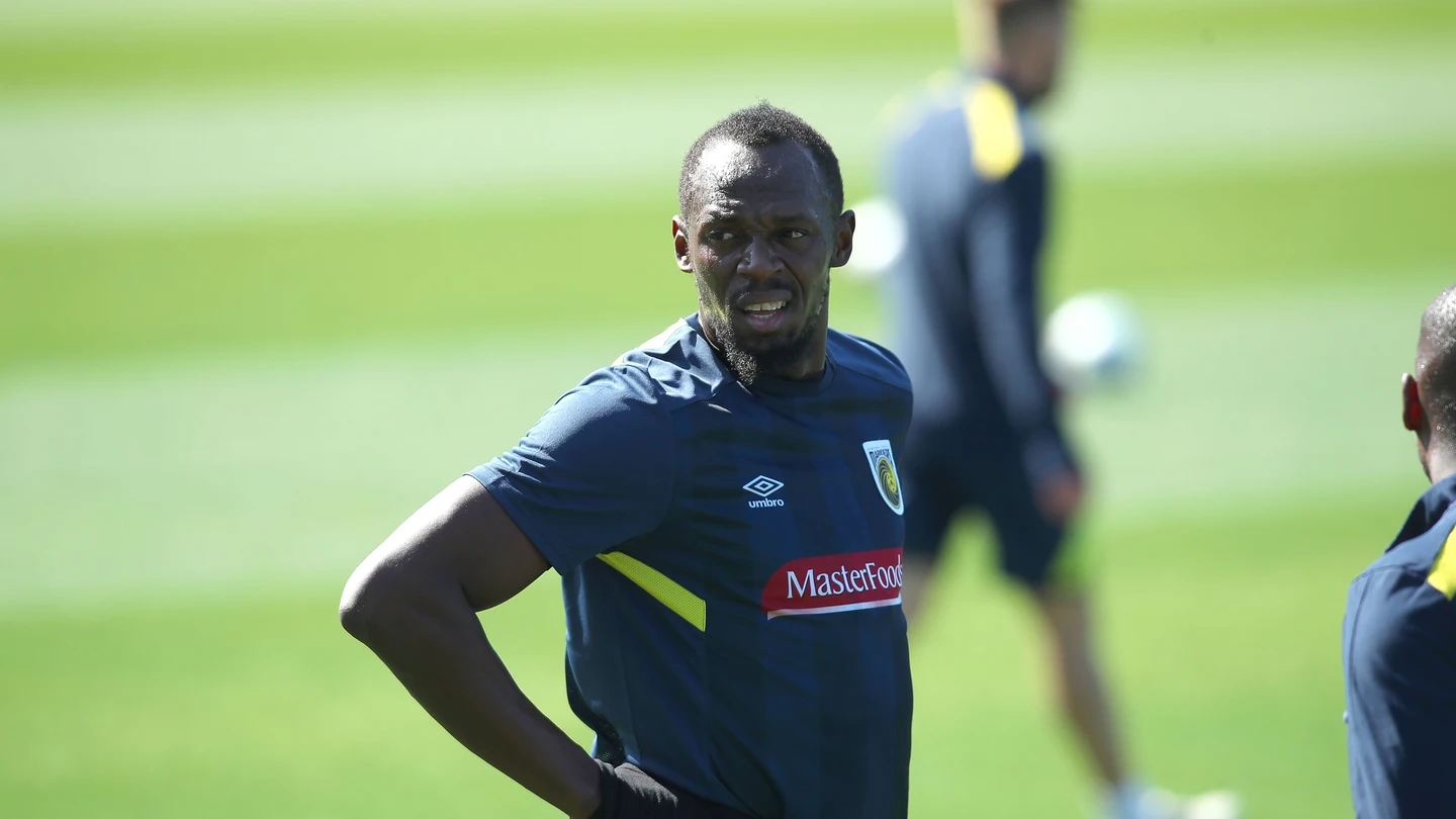 Usain Bolt en un entrenamiento Usain Bolt en un entrenamiento