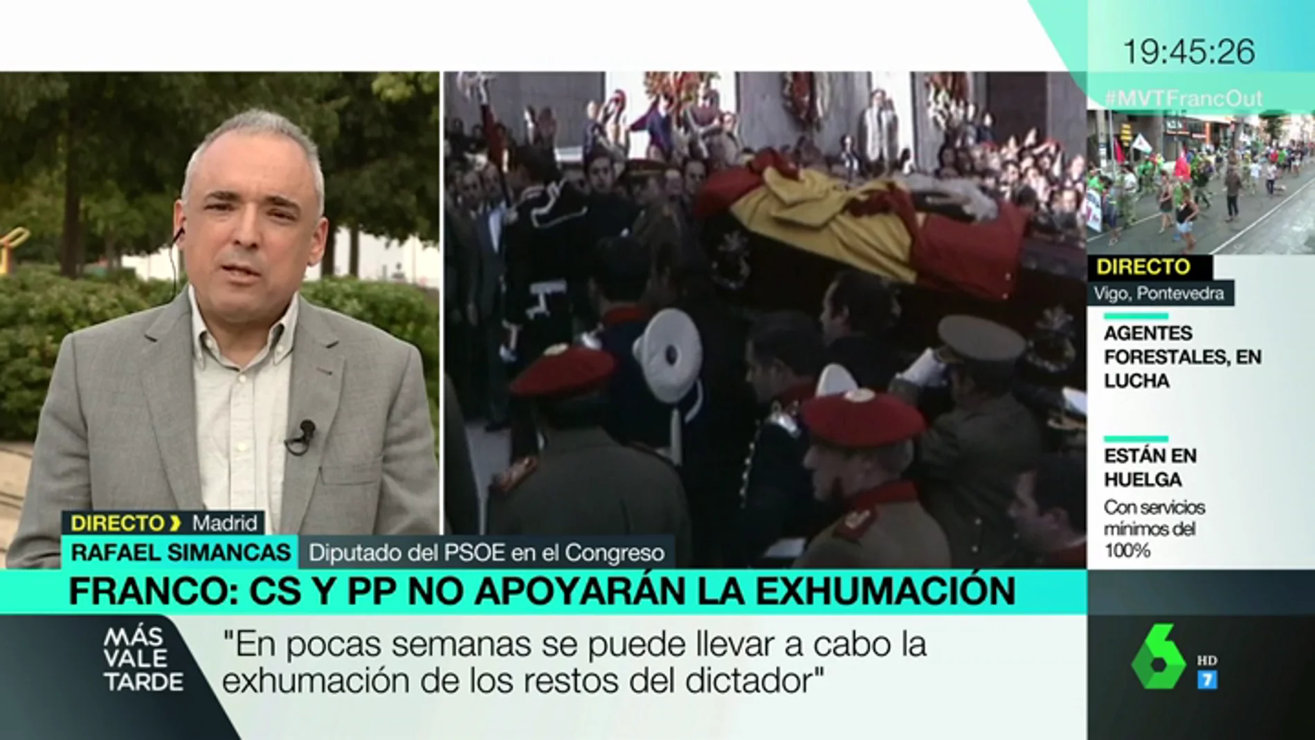 Rafael Simancas: "En pocas semanas se puede llevar a cabo la exhumación del dictador"