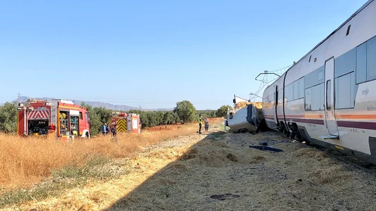 El tren arrolló al camión en un paso a nivel en Málaga El tren arrolló al camión en un paso a nivel en Málaga
