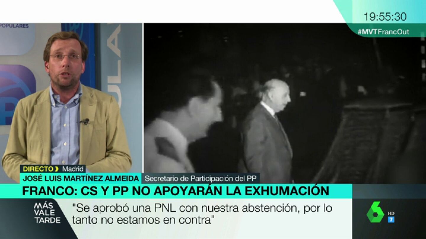  Mart&iacute;nez Almeida, sobre la exhumaci&oacute;n de Franco: "No puede haber espacios de culto a un dictador, pero se deben cumplir los tiempos y procedimientos"