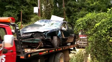 El vehículo que sufrió un accidente en Arkansas, EEUU