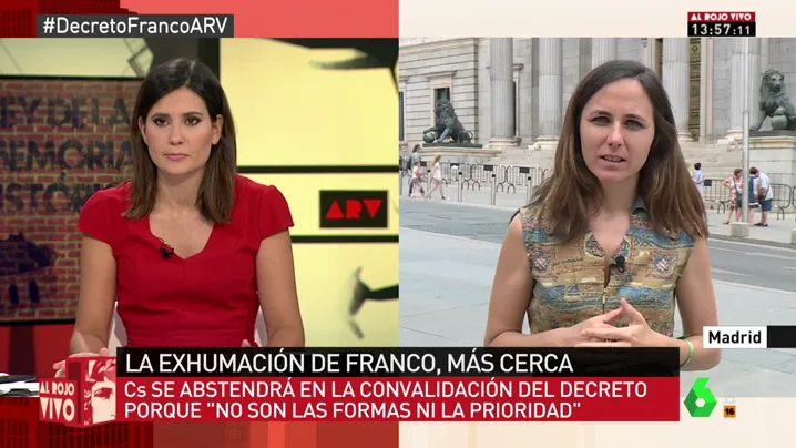 Ione Belarra, sobre las críticas de PP y C's al decreto ley: "Con esto se ve que hay partidos que no están del lado de los derechos humanos"