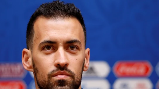 Sergio Busquets en rueda de prensa Sergio Busquets en rueda de prensa